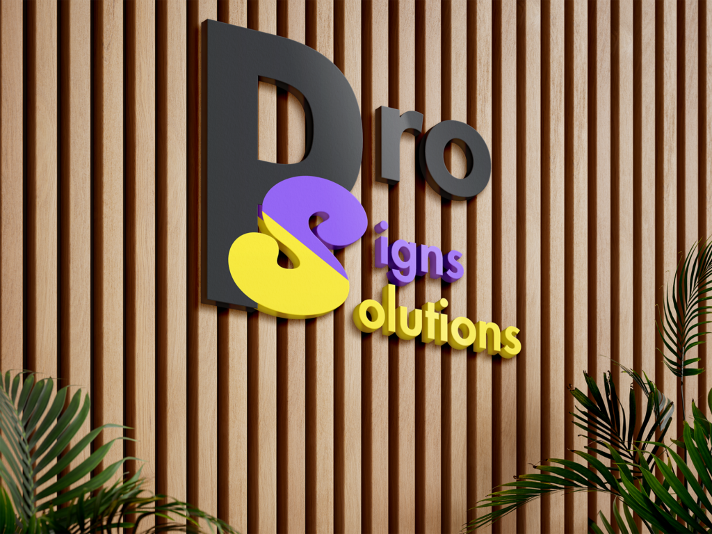 3d letters logo on the wall
